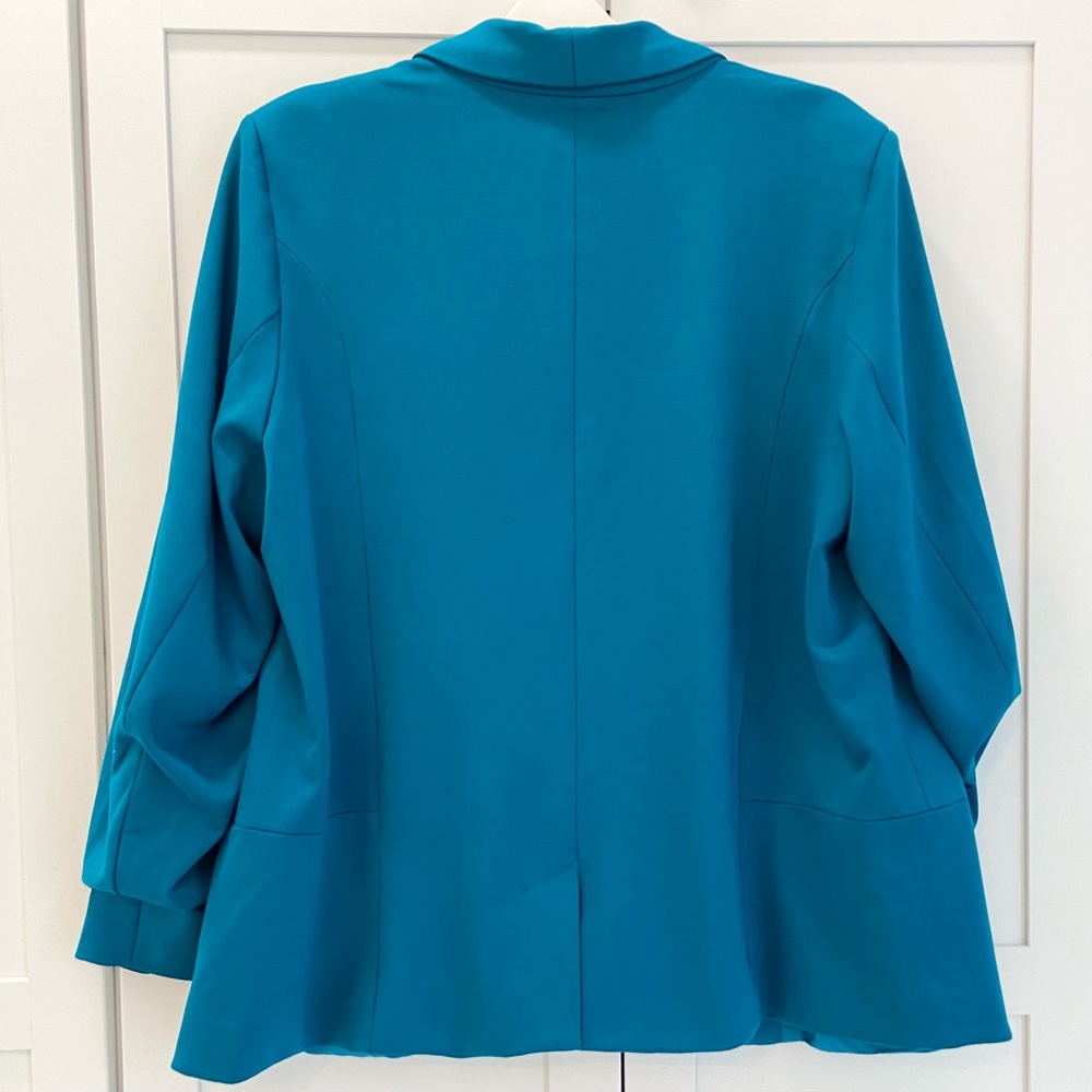 Stacy London Blazer w/Ruched Sleeves Teal XL NWOT - Picture 12 of 16